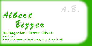 albert bizzer business card